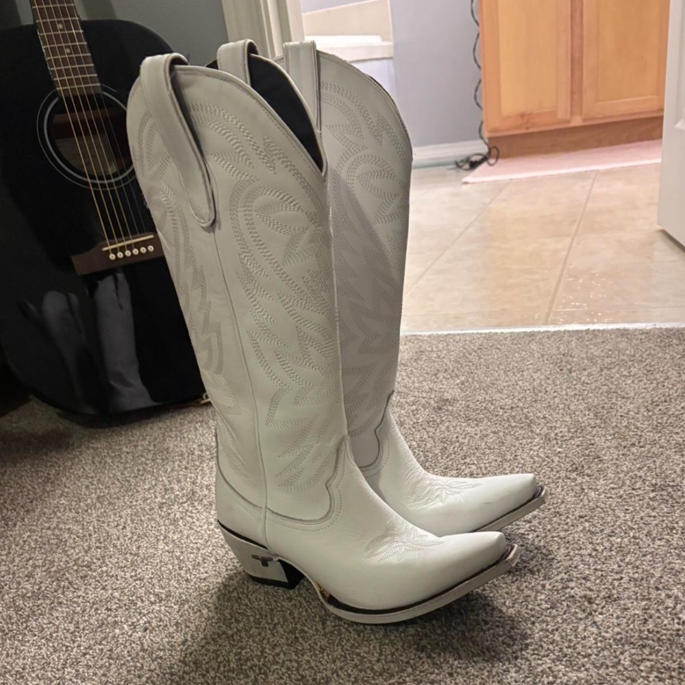 Lane Lexington White Leather Boots